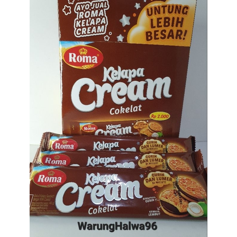 

Biskuit Roma kelapa Cream coklat 1 box isi 12 pcs