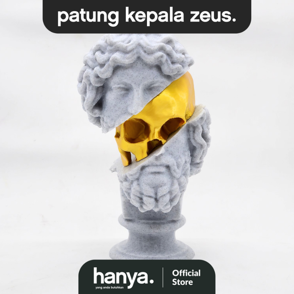 Patung Kepala Zeus / Patung Kepala Mitologi / Dekorasi Patung Kepala