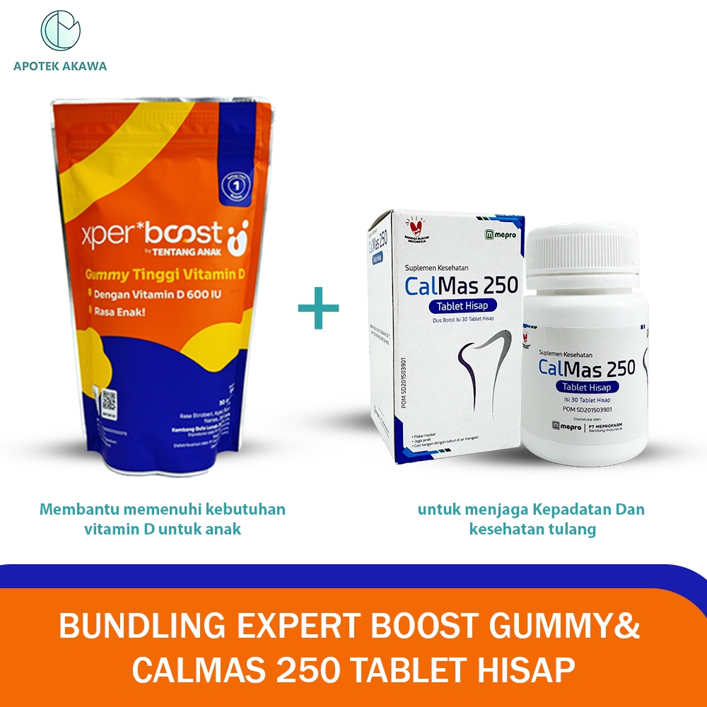 BUNDLING EXPERT BOOST + CALMAS 250 MG TABLET HISAP / APOTEK AKAWA
