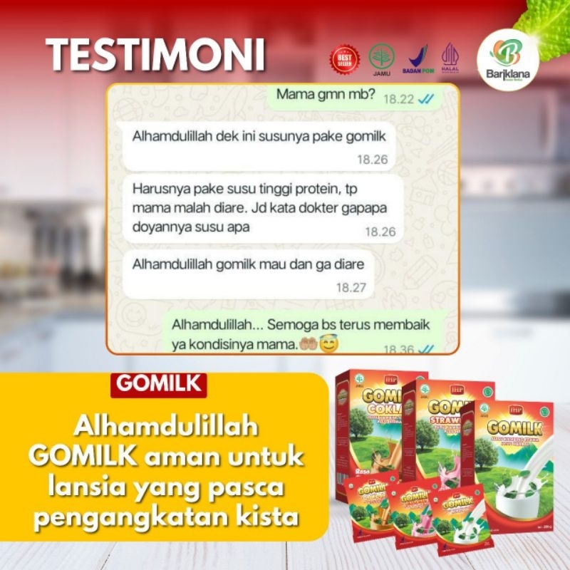 

Gomilk susu kambing etawa plus herbal - aman untuk lansia pasca pengangkatan kista - Distributor Resmi Surabaya