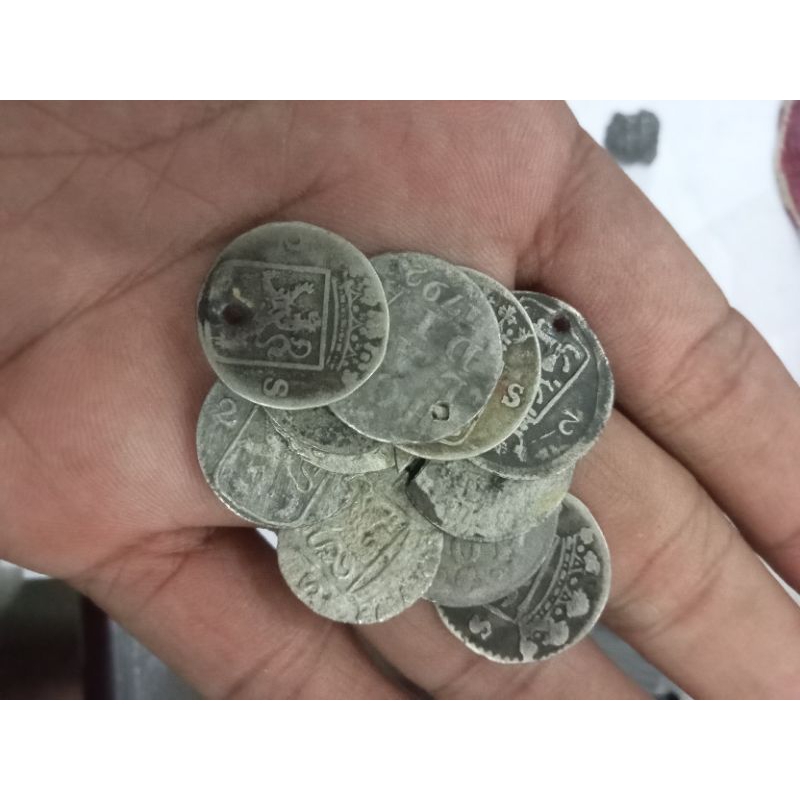 5 keping koin perak stuiver asli apa adanya