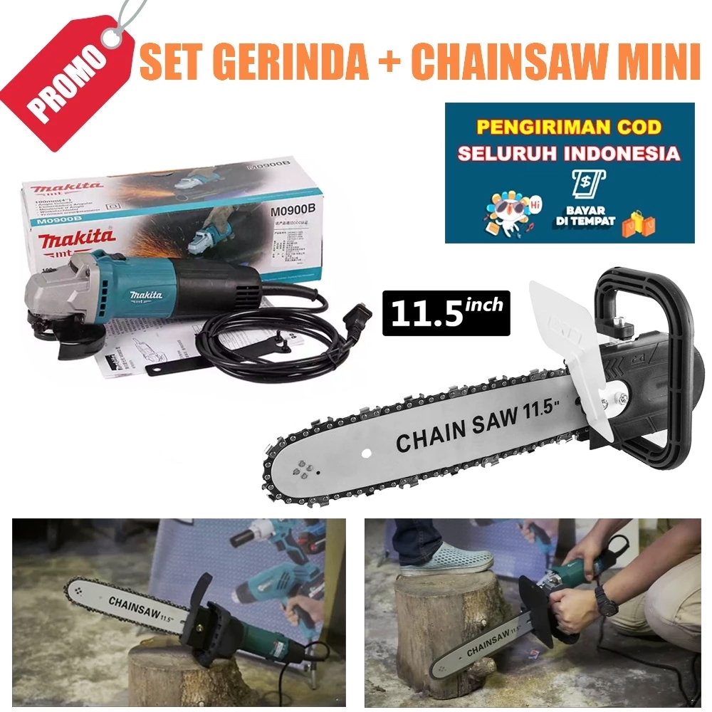 SPEK MAKITA Paket komplit gerinda chainsaw mini mesin gerinda + converter chain saw gergaji potong k