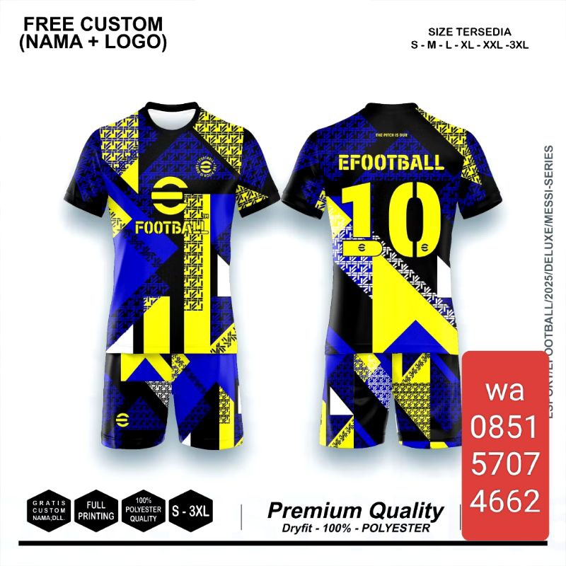 JERSEY EFOOTBALL 2025 1 SET PREMIUM QUALITY DINGIN