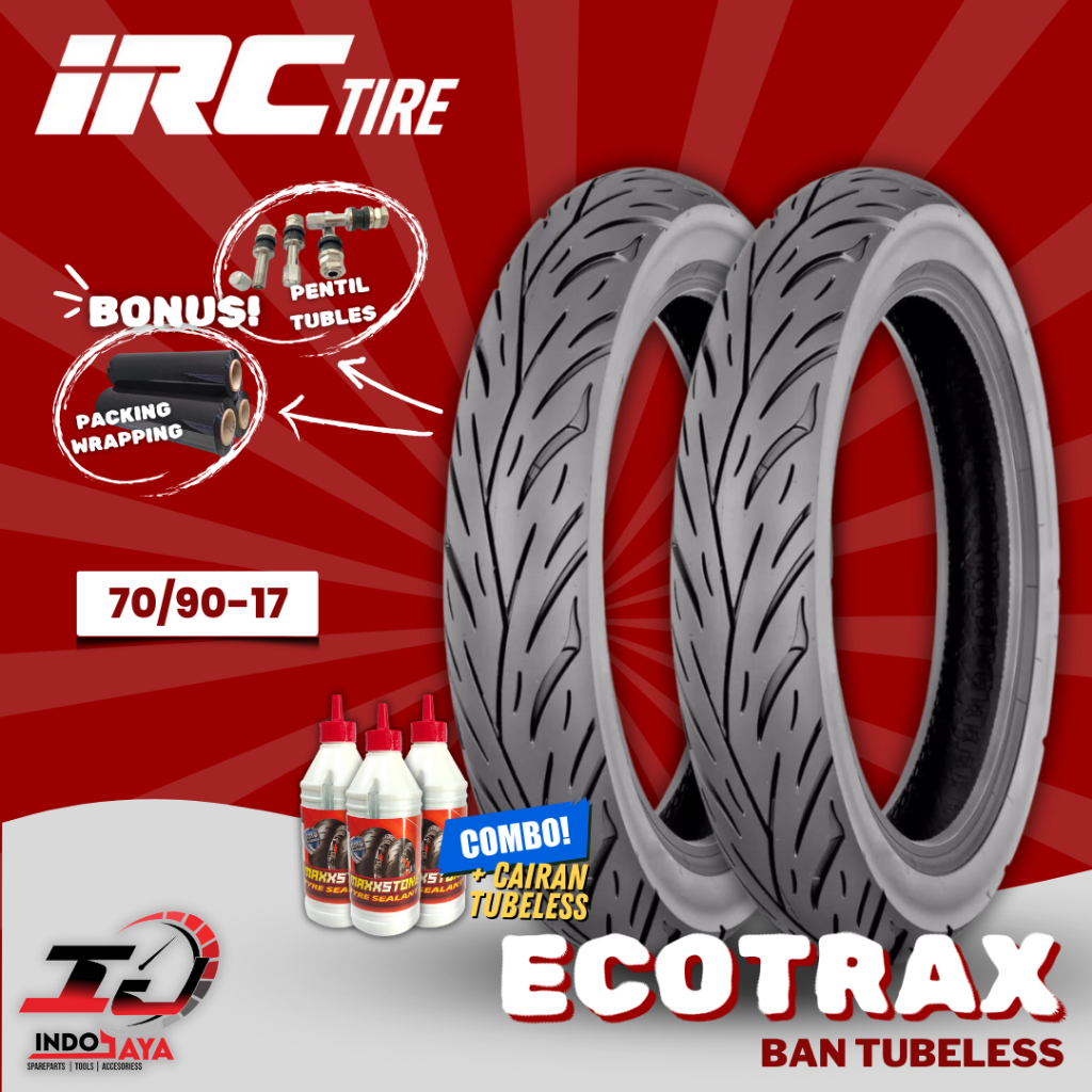 [READY COD] BAN LUAR TUBELESS IRC ECOTRAX NR96 (70/90-17) RING 17 BAN BEBEK DEPAN BELAKANG / NR-96 /