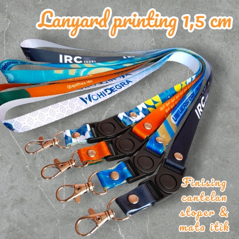 

tali lanyard printing sublime 1,5 cm / cetak tali full color / tali id card 1,5 cm 2 muka / tali nametag 1,5 cm bolak balik