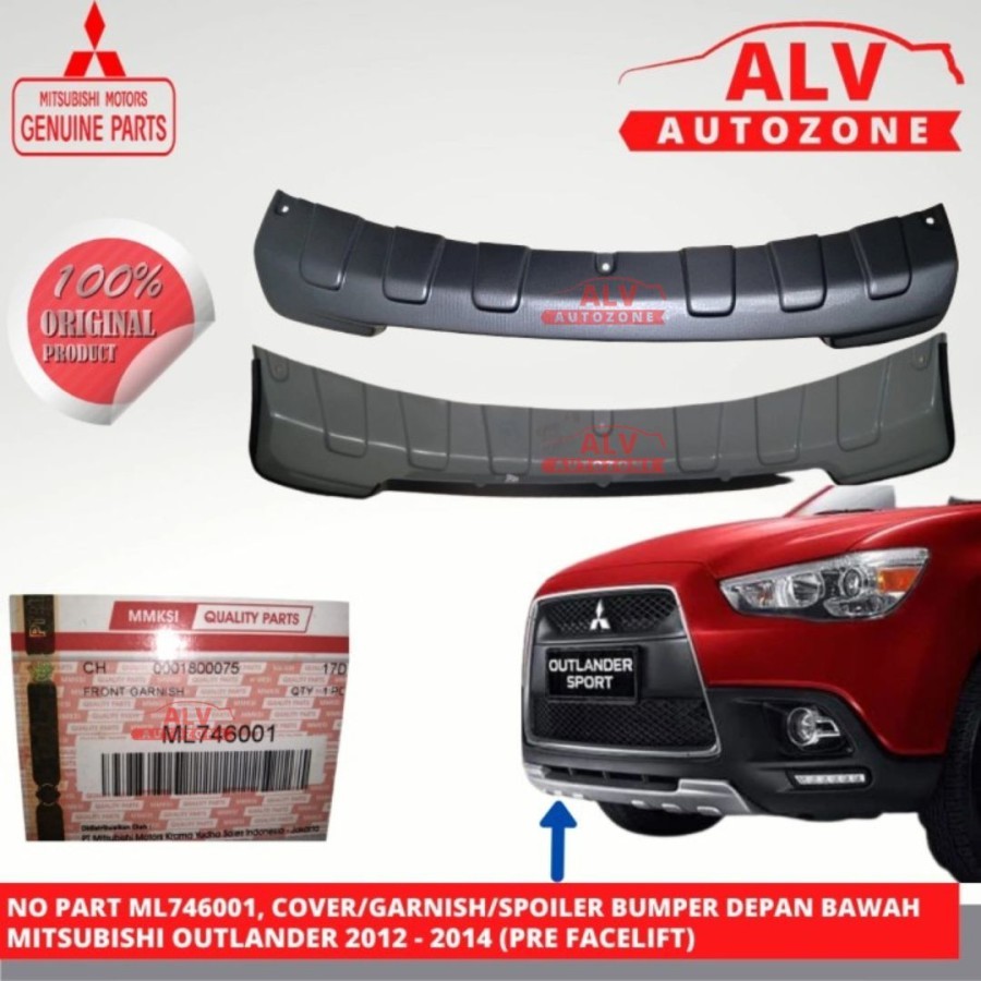 Body Kit Bodykit Spoiler Bemper Bumper Depan Bawah Outlander Sport 2012 - 2014 Original
