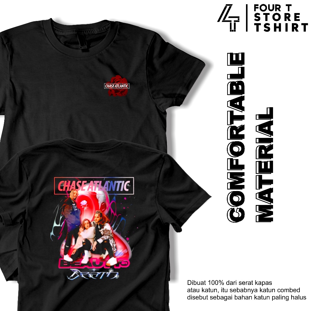 T-shirt Kaos Band Chase Atlantic Keren Viral Baju Distro Premium Quality Atasan Pria Wanita Cowok Ce