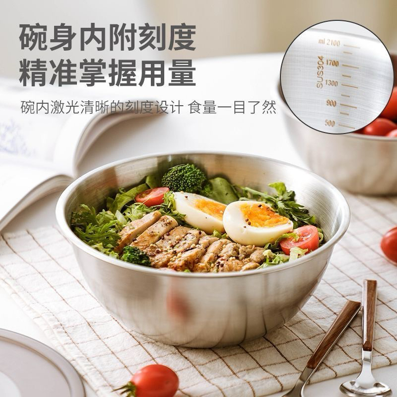 Mangkok Stainless Set / Salad Bowl / Stainless Bowl / Measuring Bowl / Kneat Dough Bowl / Big Stainl