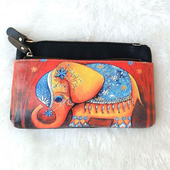 Tas HP Leather Pouch Clutch Dompet Kulit Gajah Lucu