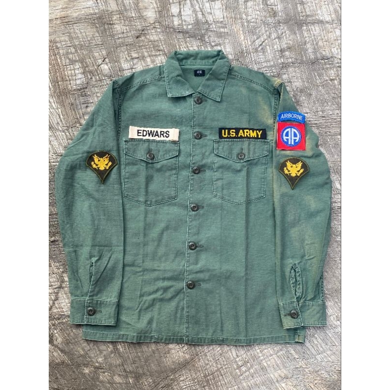 Kemeja Army Uniqlo OG-107 full pacth