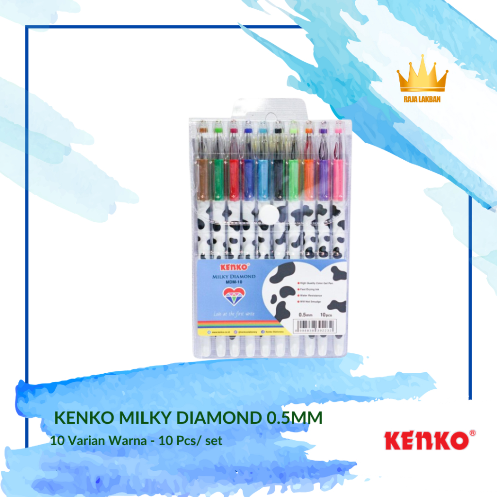 Pulpen Ballpoint Kenko Milky Diamond 0.5mm/ Warna-warni - Set