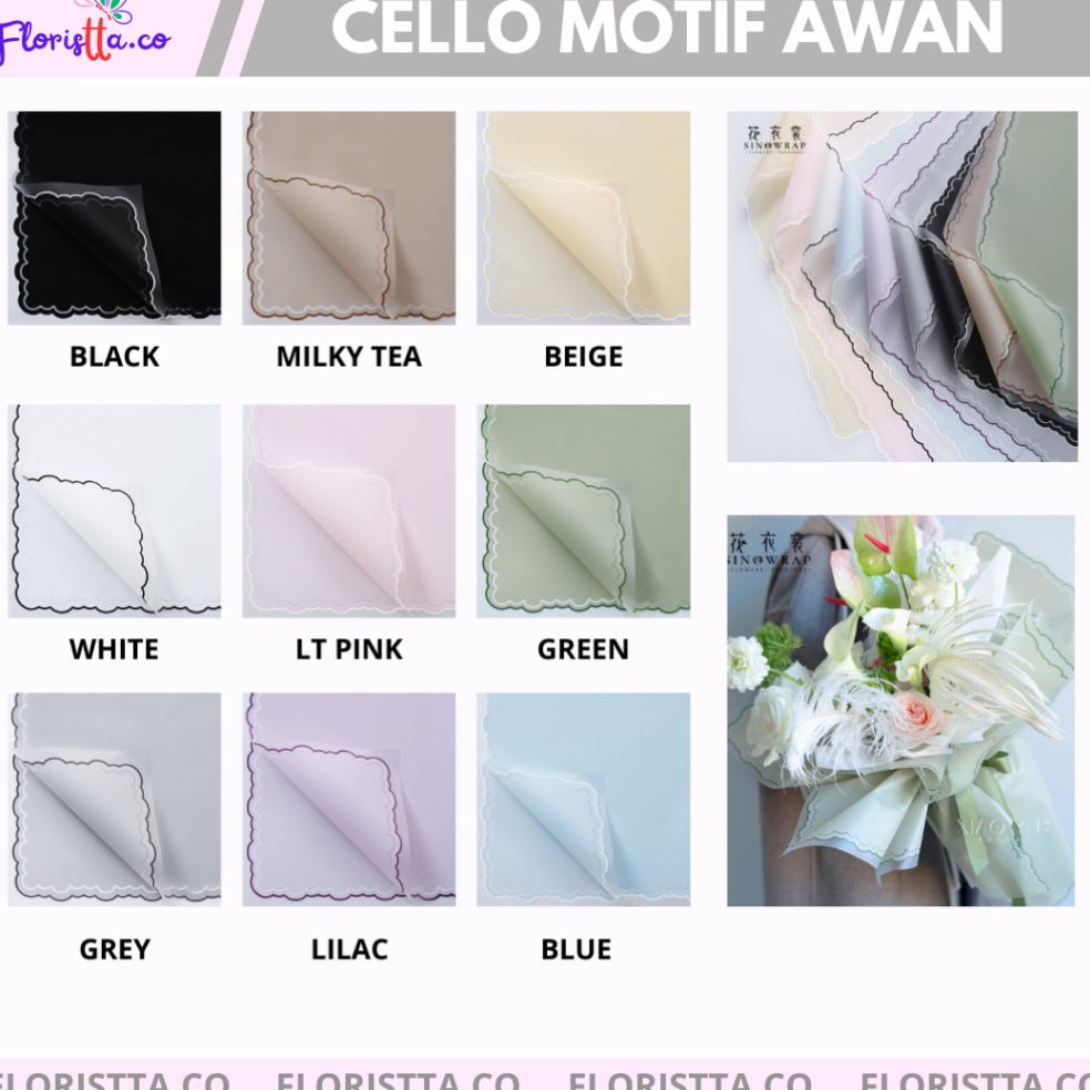 

Ready Laris Pack Kertas Cellophane Motif Awan isi 2 lembarkertas buket murah