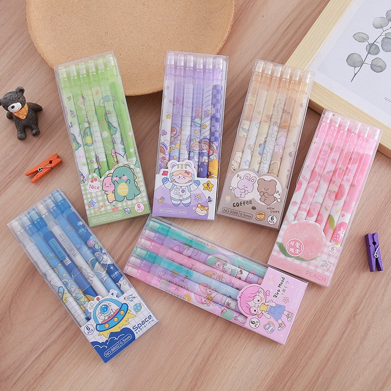 

Lebih Keren 1 SET 6PCS PENSIL MEKANIK 5 MM DAN PENGHAPUS GAMBAR KARTUN LUCU PENSIL MEKANIK KARAKTER KARTUN