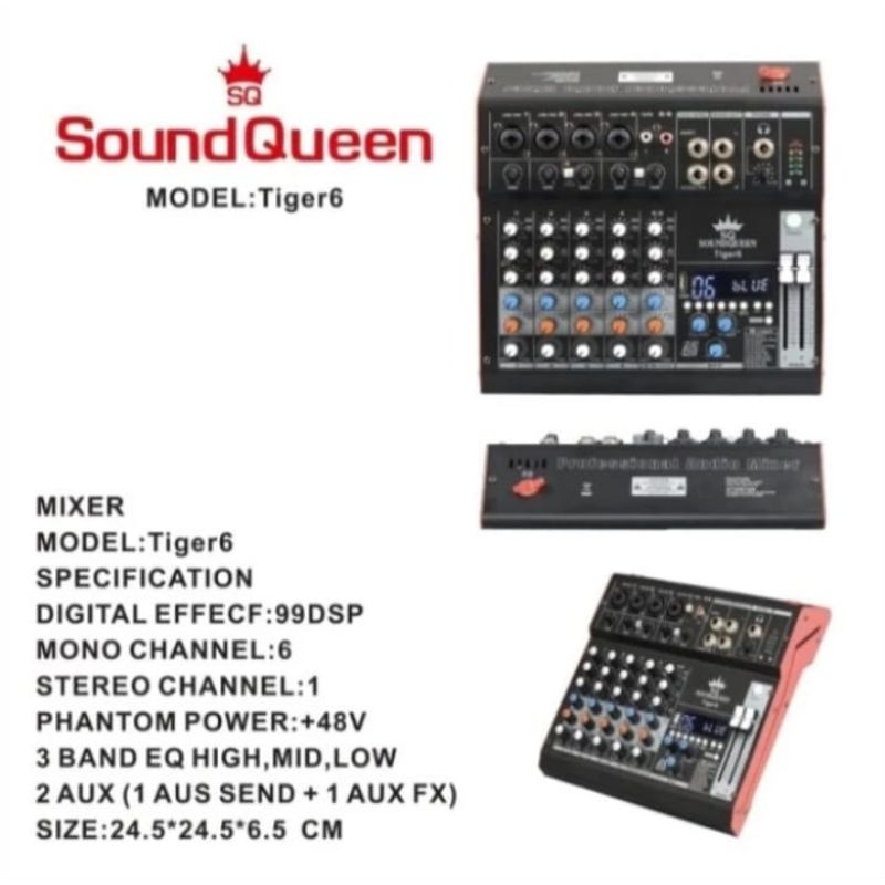 Mixer Soundqueen Tiger 6 TIGER 6 Channel Original