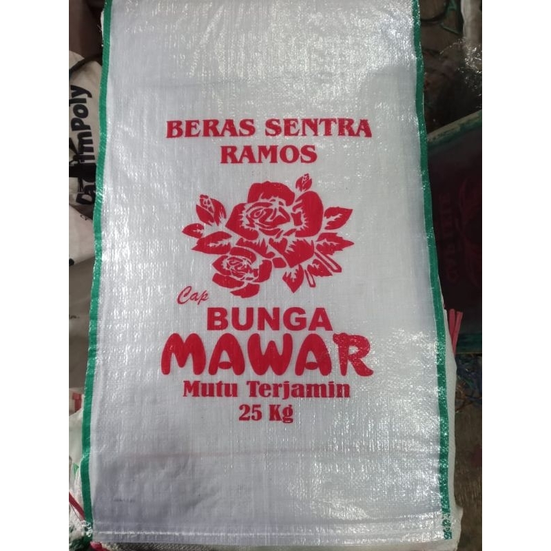 500 lembar karung beras cap mawar netto 25kg