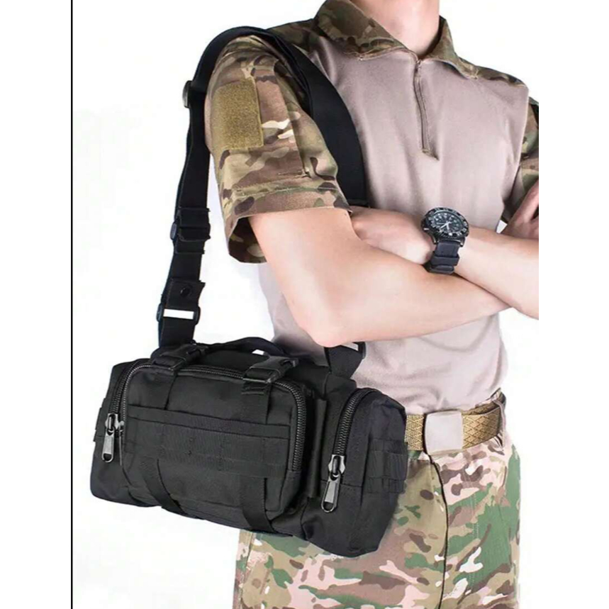 Tas Selempang Hitam Tas Samping Tactical Hitam - Tas Sepeda