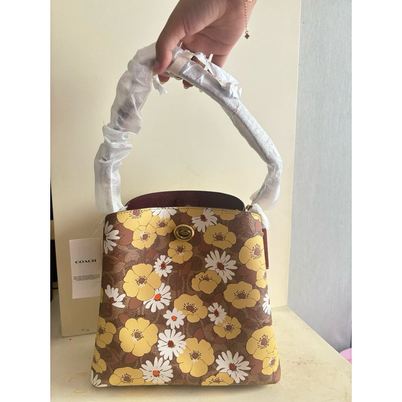Coach Signature Willow Bucket Bag Floral Print Canvas