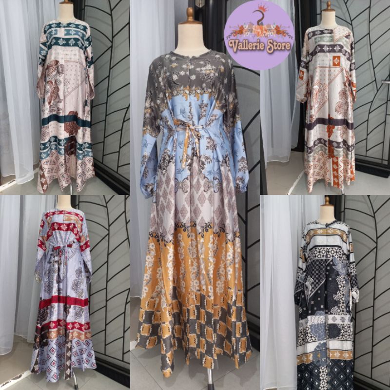 [VS] Dress Maxmara Luxury Jumbo || Batik silk Premium Printing Busui || Gamis Pesta || Hijab Silky M