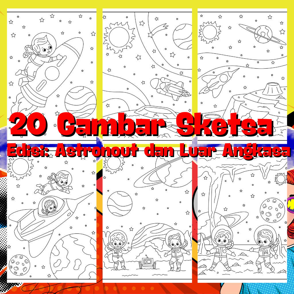 

Sketsa Gambar | 25 Gambar Digital Astronout dan Luar Angkasa | Ready To Print