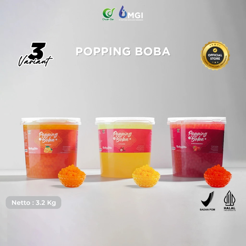 

Popping Boba Toping Minuman Dessert Import Taiwan 3,2kg & 1kg