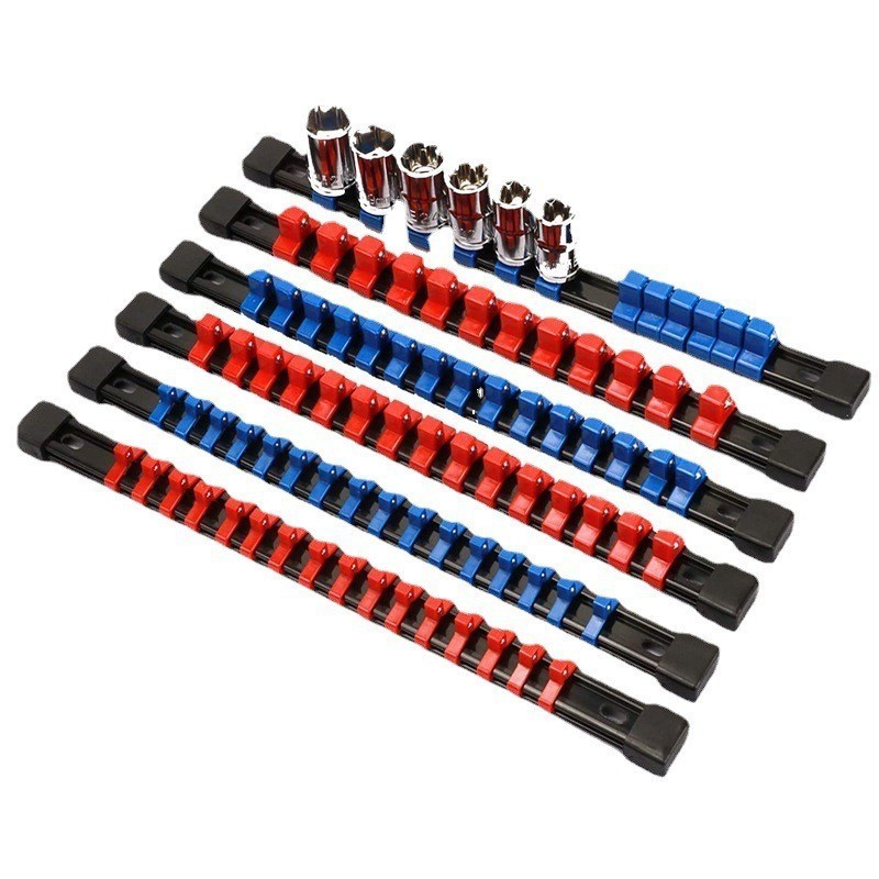 Isi 6Pcs/Set Tempat Socket Socket Holder Tools Socket Rail Dudukan Socket Mata Kunci Sock Holder