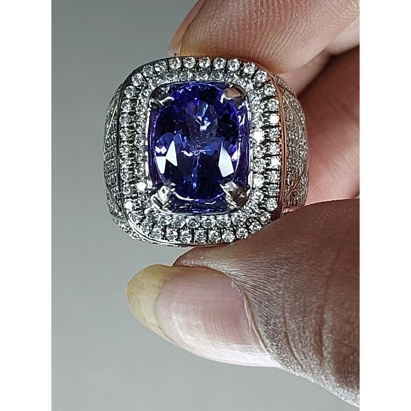 NATURAL TANZANITE VIVID VIOLETISH BLUE HQ 5.04 Ct