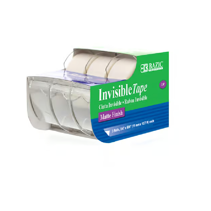 

Bazic Invisible Tape Matte Finish 3 Rolls - Selotip Bening