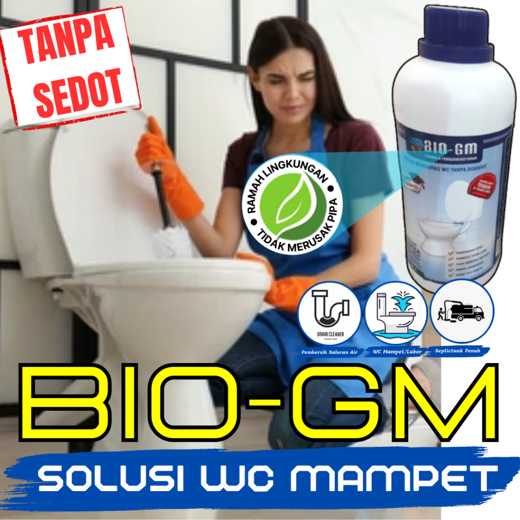 Anti Mampet WC Obat Toilet WC Penuh Mampet BIO GM Pengurai Limbah Organik Tanpa Sedot