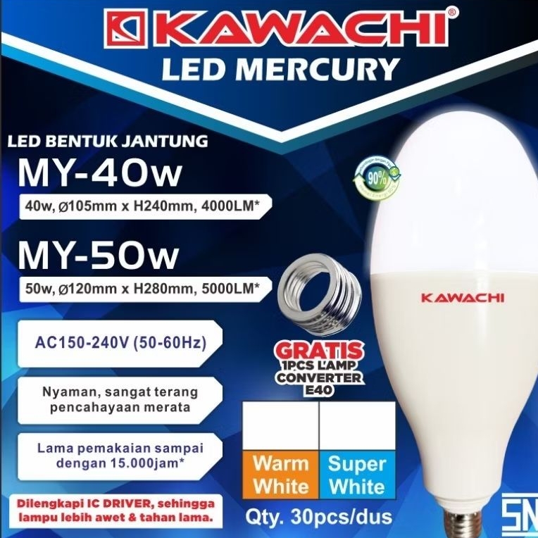 KAWACHI LAMPU LED MERCURY MY-40W