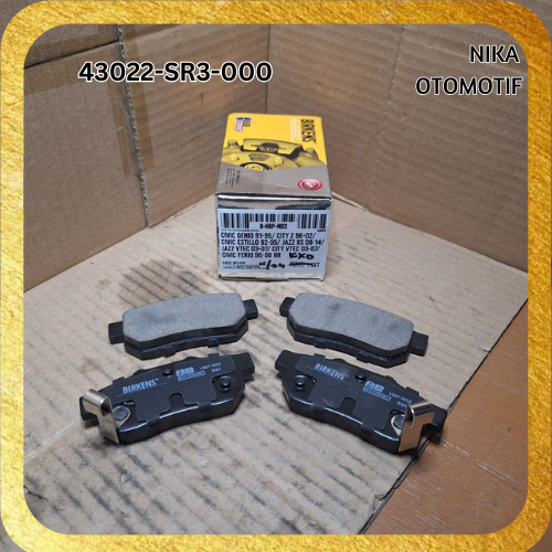 BRAKE PAD Belakang JAZZ GD3 VTEC GE8 RS CITY GD8 VTEC CIVIC GENIO ESTILLO FERIO MERK BIRKENS ORI |  