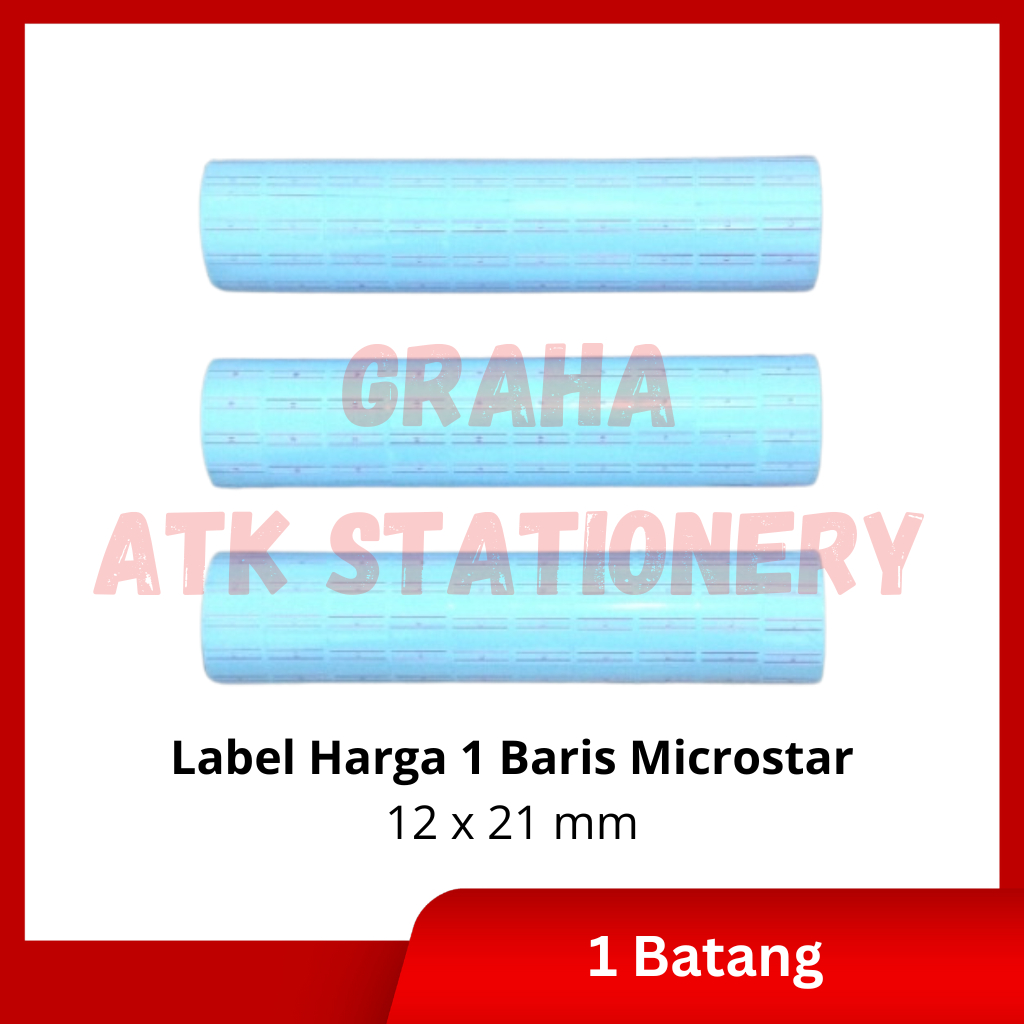 

[10 Rol] Label Harga 1 Baris Microstar 12x21mm / Price Label 1 Baris Microstar 12x21mm
