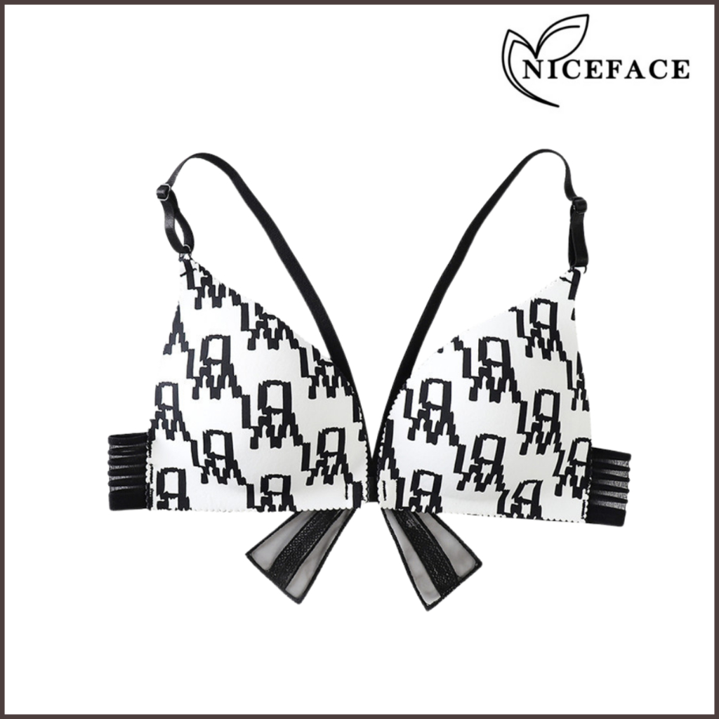 NICEFACE - Bra Bh Sexy Kancing Depan Dengan Simpul Pita Kupu-kupu Buterfly Di Belakang Motif Lucu