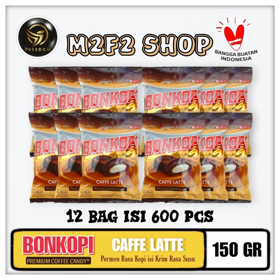

Bonkopi Caffe Latte Premium Coffee Candy | Permen Kopi Krim Susu Bag - 150 gr (Kemasan 12 Pcs)