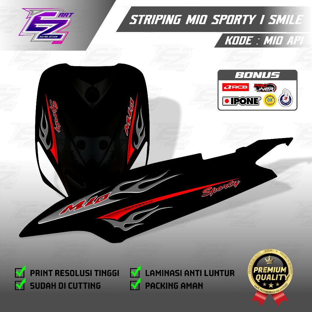 STRIPING VARIASI STICKER YAMAHA MIO SPORTY / MIO SMILE API SIMPLE code Mio Api