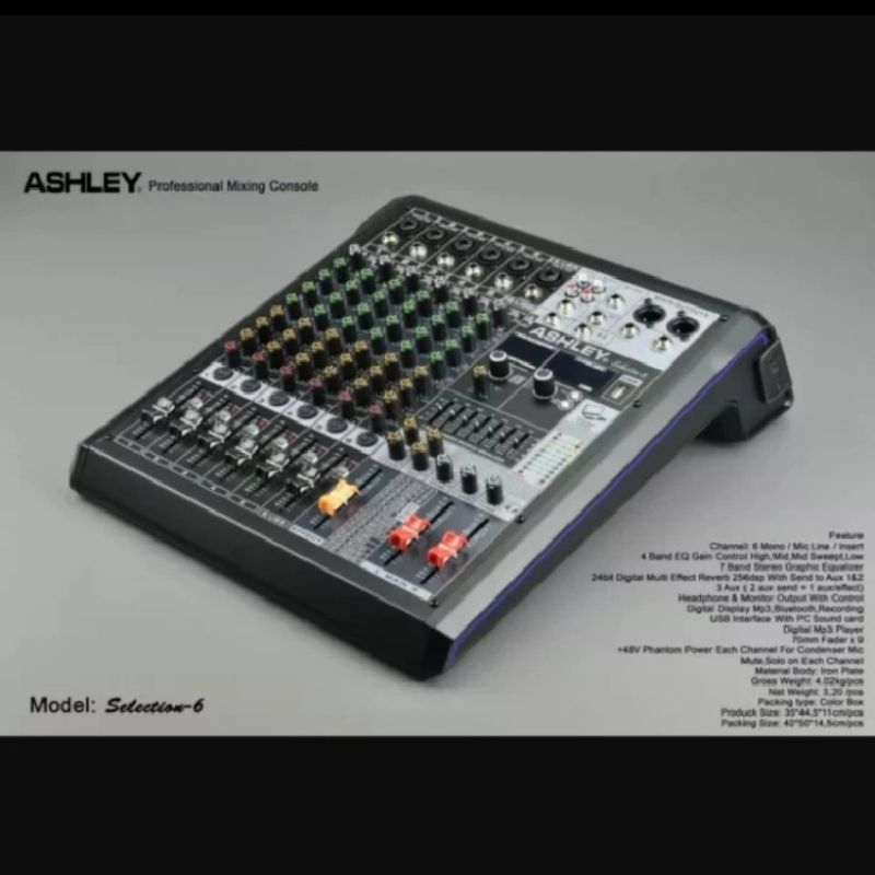Mixer audio digital Ashley selection 6 6channel bluetooth recording