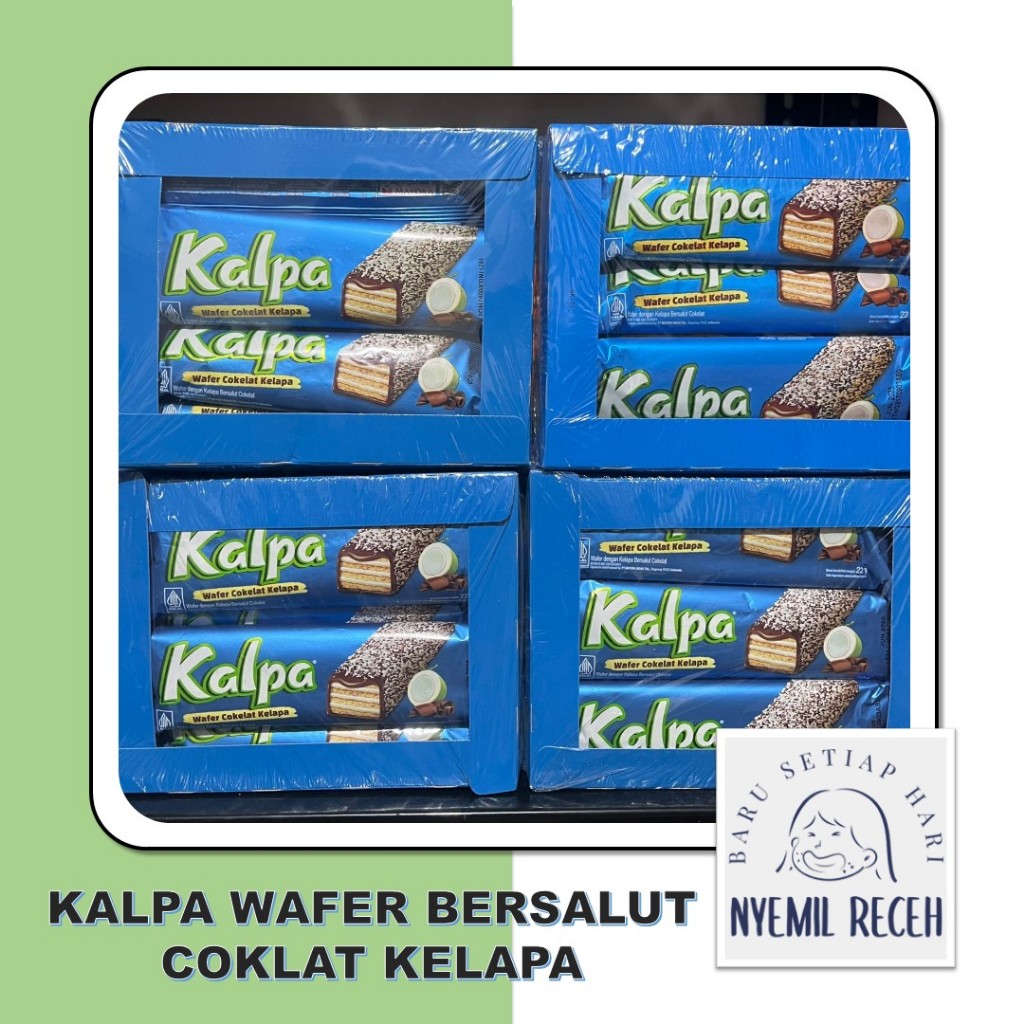 

Kalpa Wafer Bersalut Coklat Kelapa 1 Box Isi 12pcs X 22gr