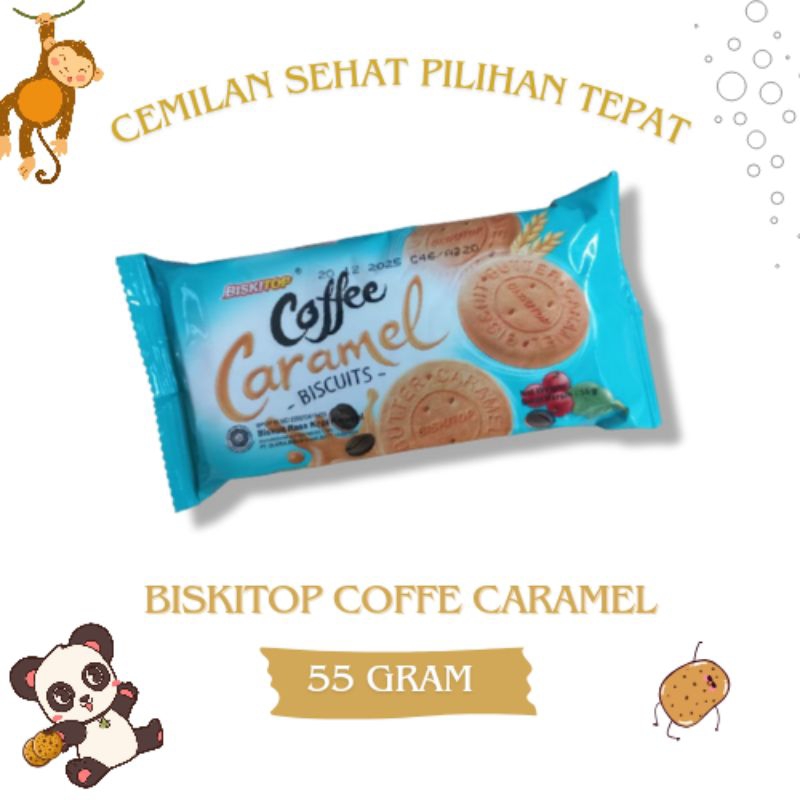 

BISKITOP COFFE CARAMEL 55g-Biskuit anak anak dewasa terbaru rasa kopi dan caramel
