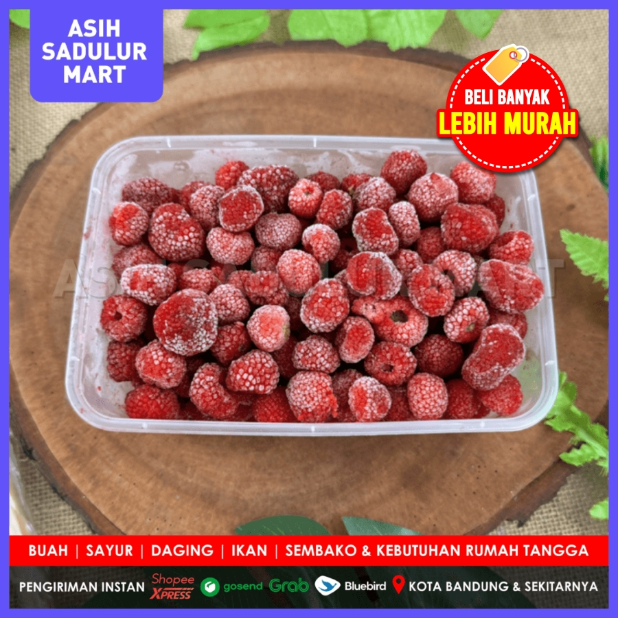 

Raspberry Frozen 500gr / 1kg Buah Rasberi Beku Kota Bandung | Asih Sadulur Mart