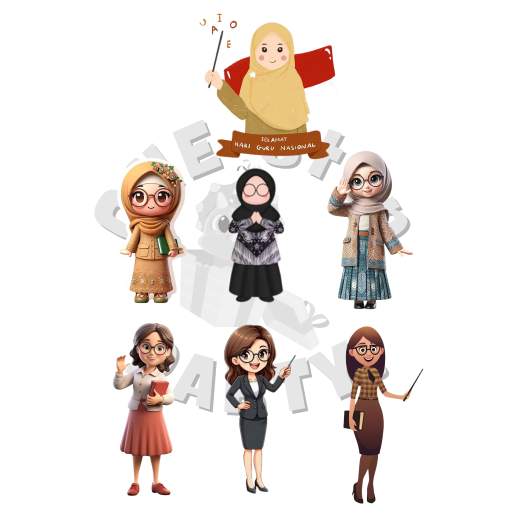 TOPPER CAKE - hari guru cake topper toper birthday set topper cake hiasan kue hari guru nasional