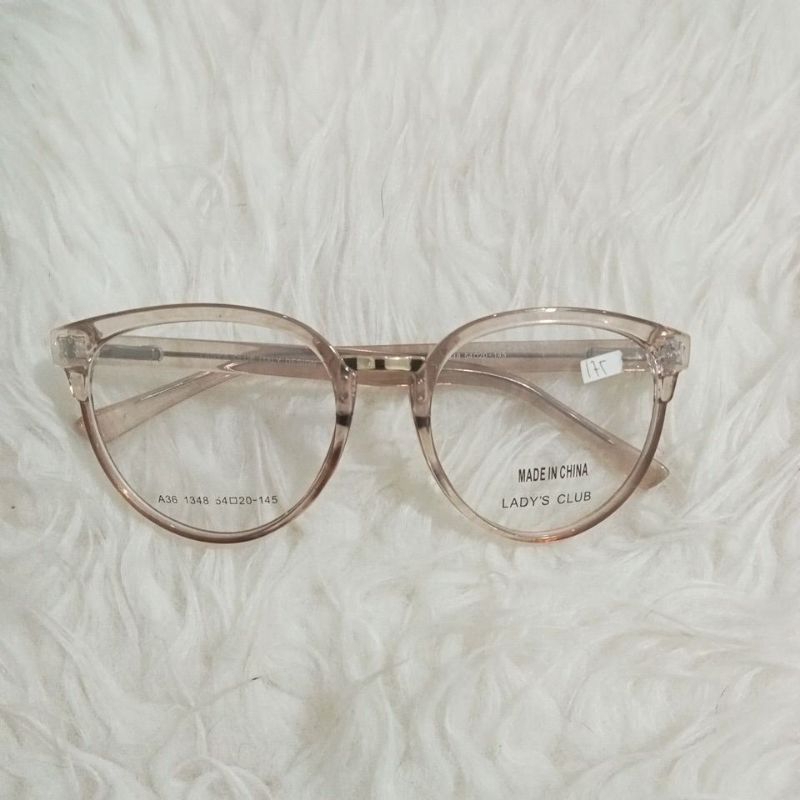 Frame Kacamata orange emas transparan kekinian