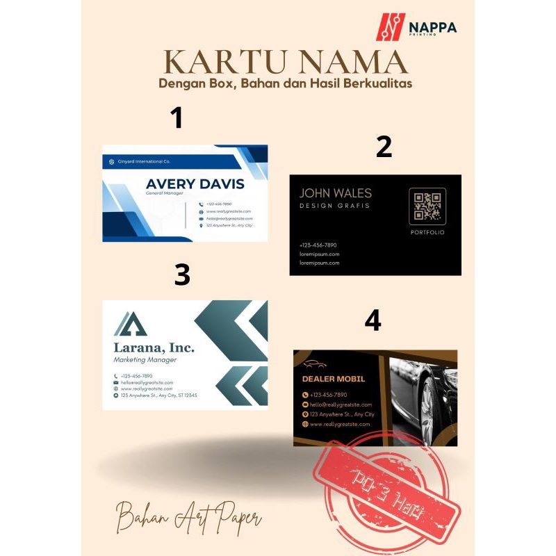 

KARTU NAMA/1 BOX/CUSTOM