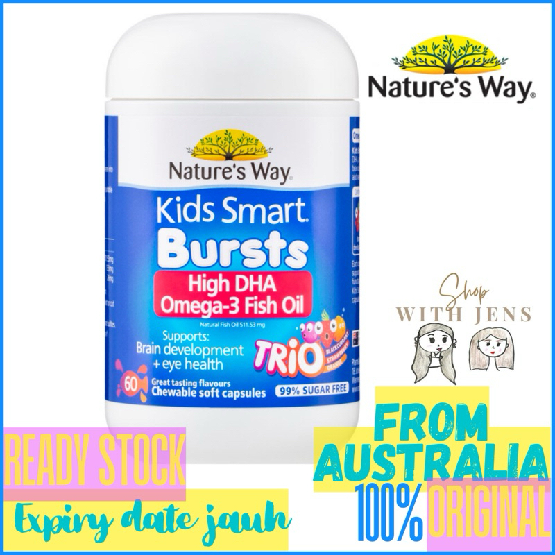 Nature's Natures Nature Way Kids Smart Bursts DHA omega-3 fish oil trio 60 Suplemen Minyak Ikan Anak