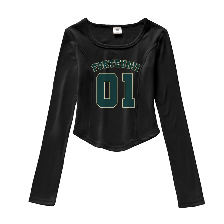 Demero Baju Atasan Wanita Terbaru Korean Style | POLA 01 | Crop Top Lengan Panjang | Baju Kaos Wanit
