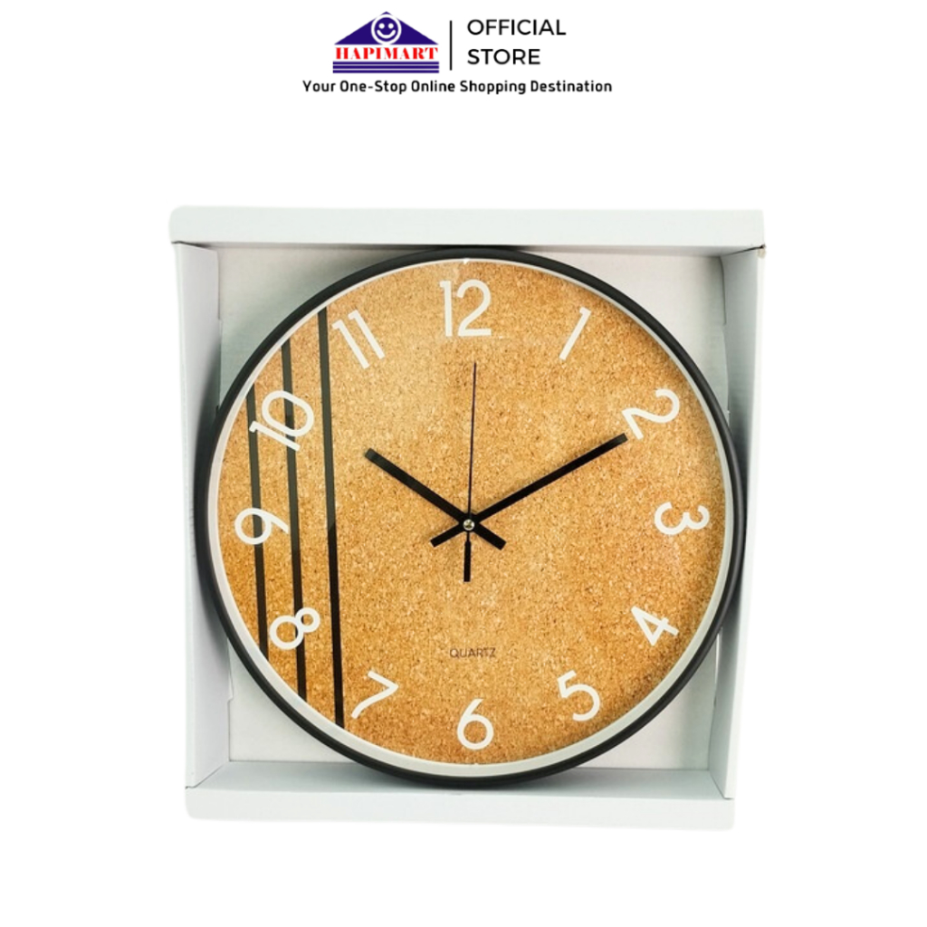 Jam Dinding Tempel Besar Analog Creative Design Vintage Aesthetic Minimalis Motif Kayu