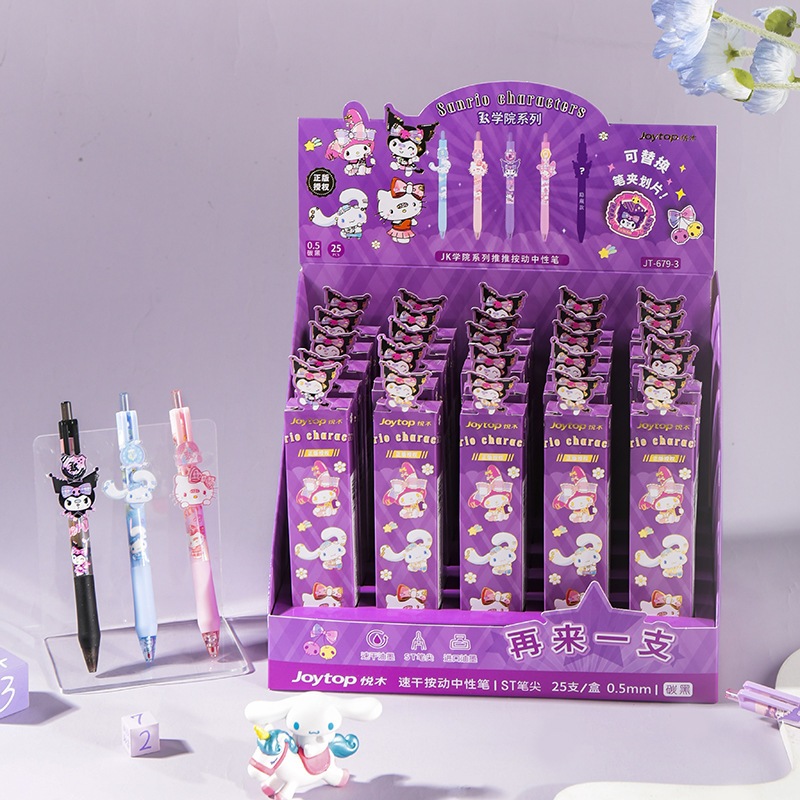 

1 pcs Pena Blind Box Joytop JT 679-3 Sanrio License Random 0.5 Tinta warna Hitam