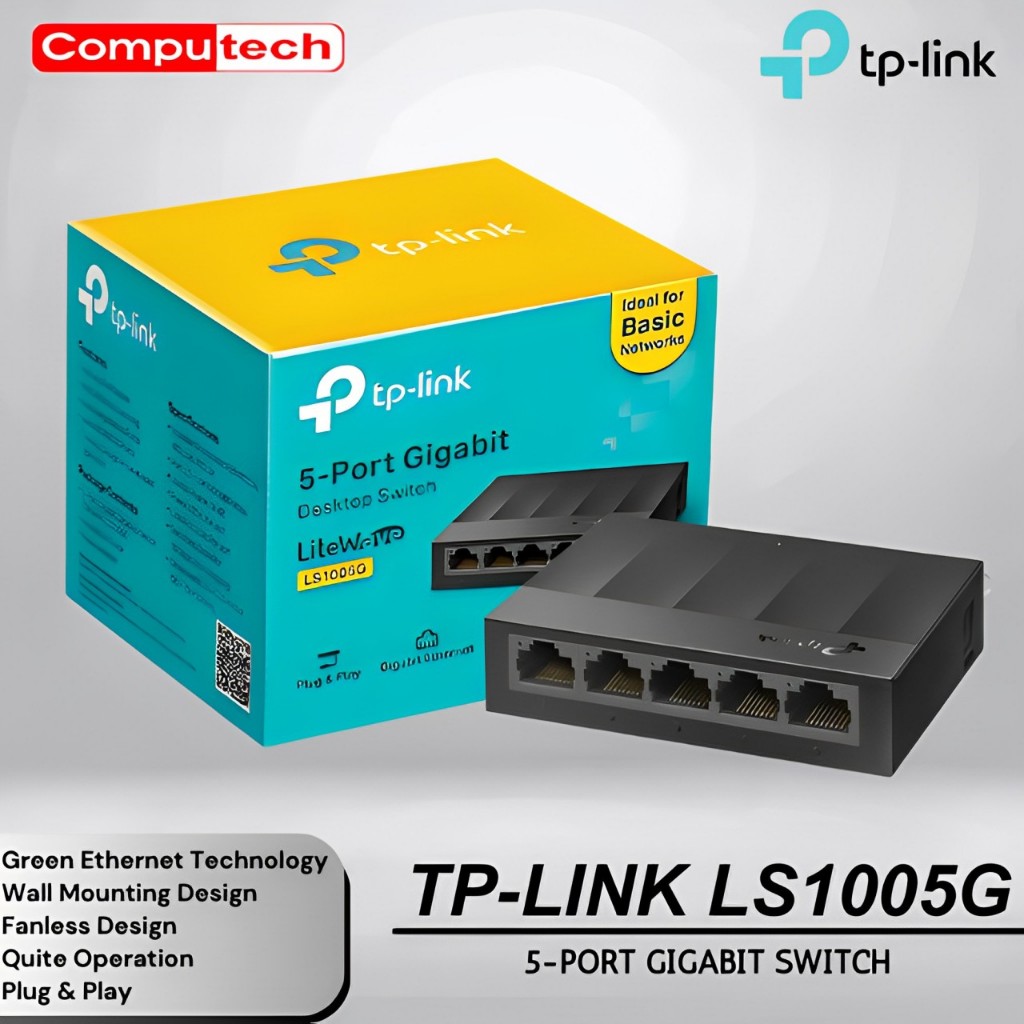 TP-Link LS1005G 5 Port Gigabit Unmanaged Desktop Switch - TPLINK LS 1005G LS 1005 G
