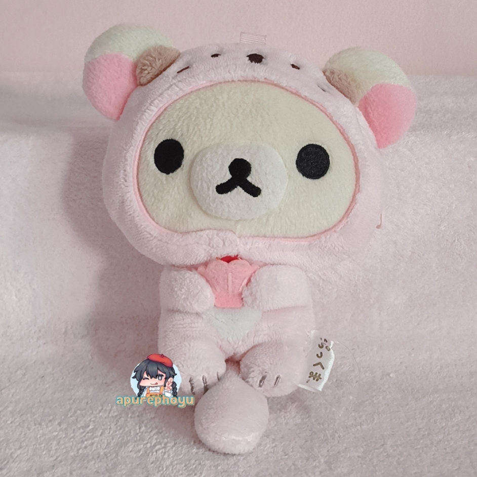 Gantungan Boneka Dompet Koin Rilakkuma Korilakkuma Sea Otter Costume San-X Coin Bag Ball Chain Plush