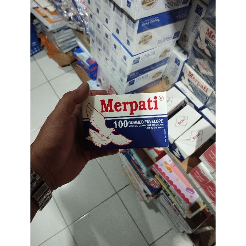 

(1pack)amplop kecil merpati 110x70 mm isi 100 lembar sudah ada perekat nya