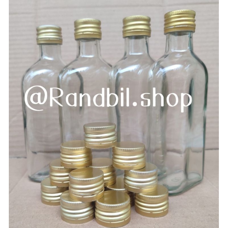 Botol gepeng 250ml tutup aluminium gold