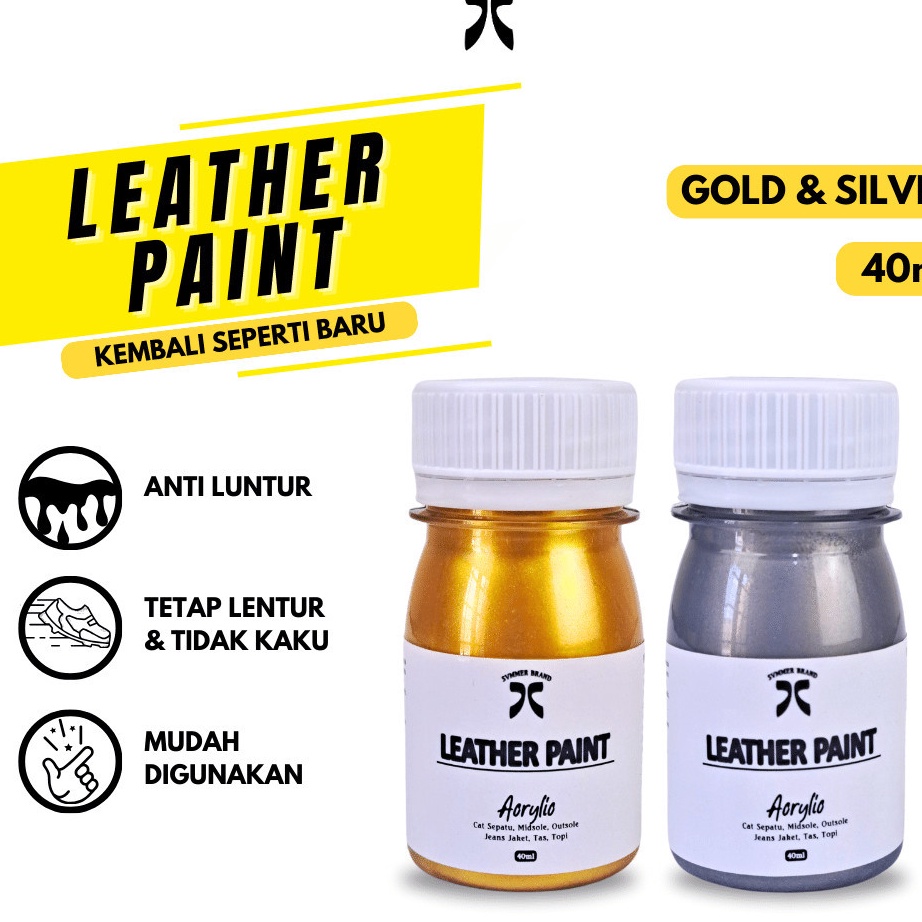 Limit Cat Sepatu Silver Gold  Leather Paint  Cat Sepatu Kulit Canvas Suede Tas Jeans Summer Brand